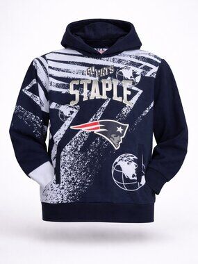 New England Patriot Hoodie Mens Large NFL Staple Go Pats Sweatshirt